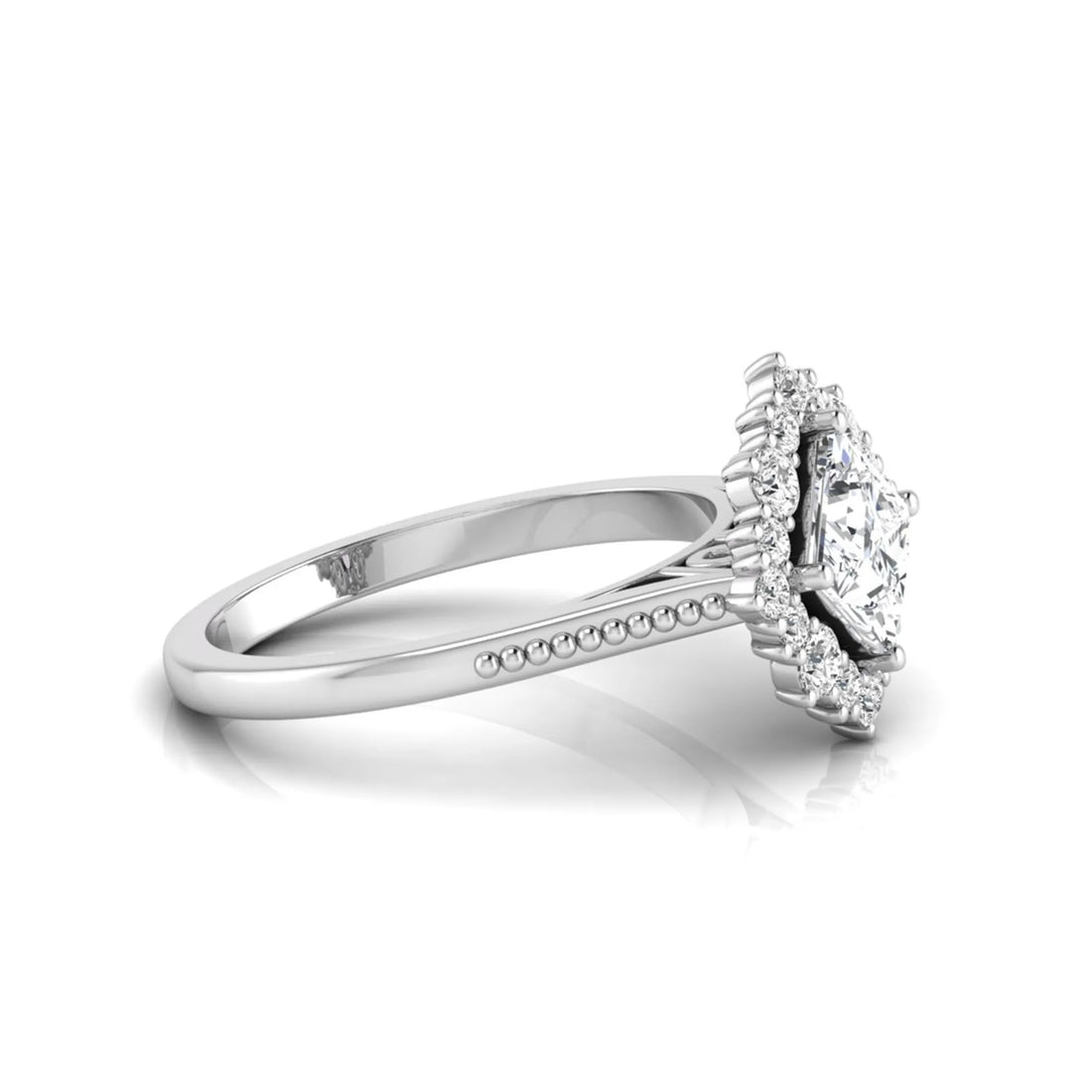 OctaPearl 1.5 ct Princess Halo Lab Grown Diamond Engagement Ring