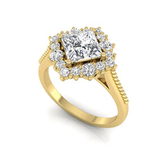 OctaPearl 1.5 ct Princess Halo Lab Grown Diamond Engagement Ring - alternate view