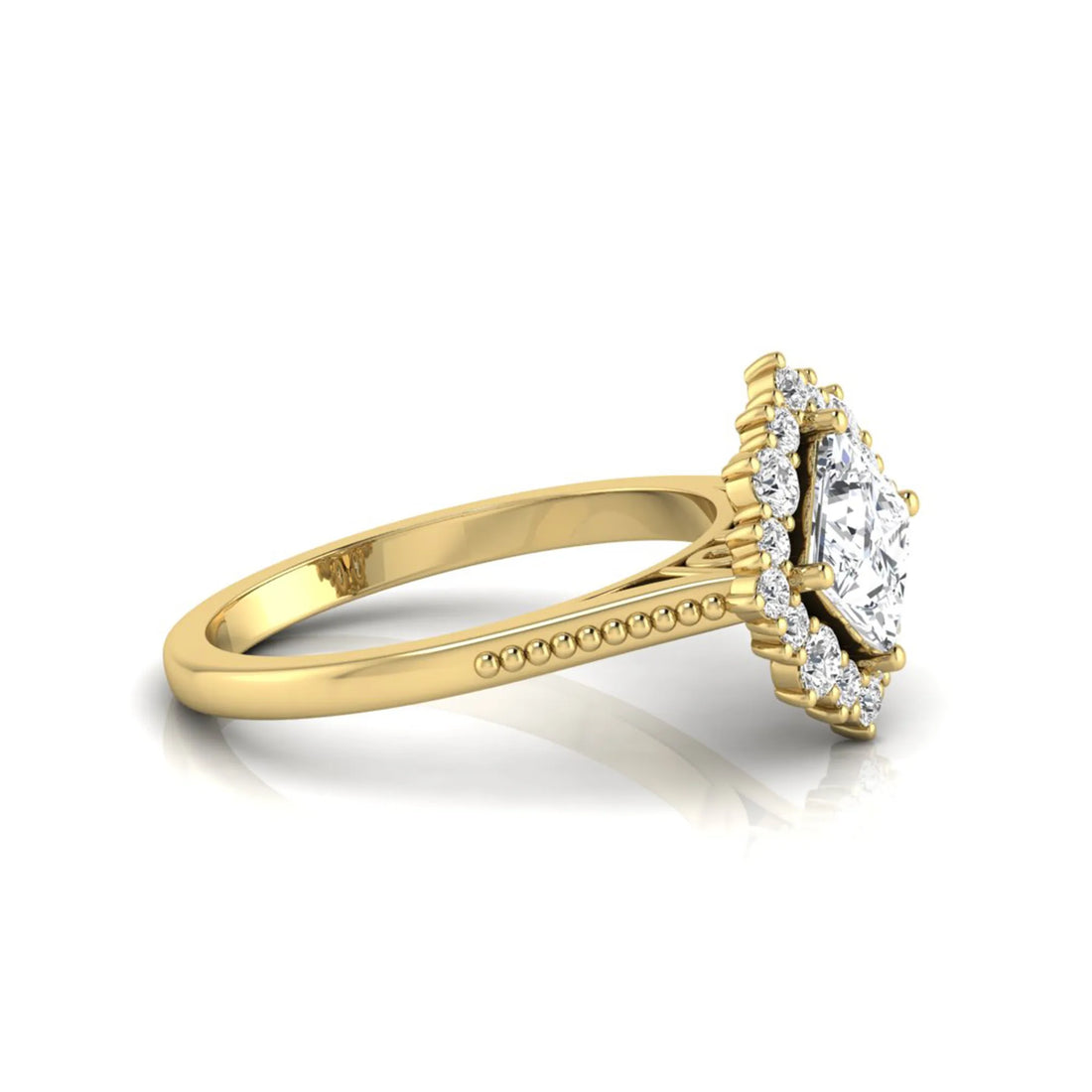 OctaPearl 1.5 ct Princess Halo Lab Grown Diamond Engagement Ring