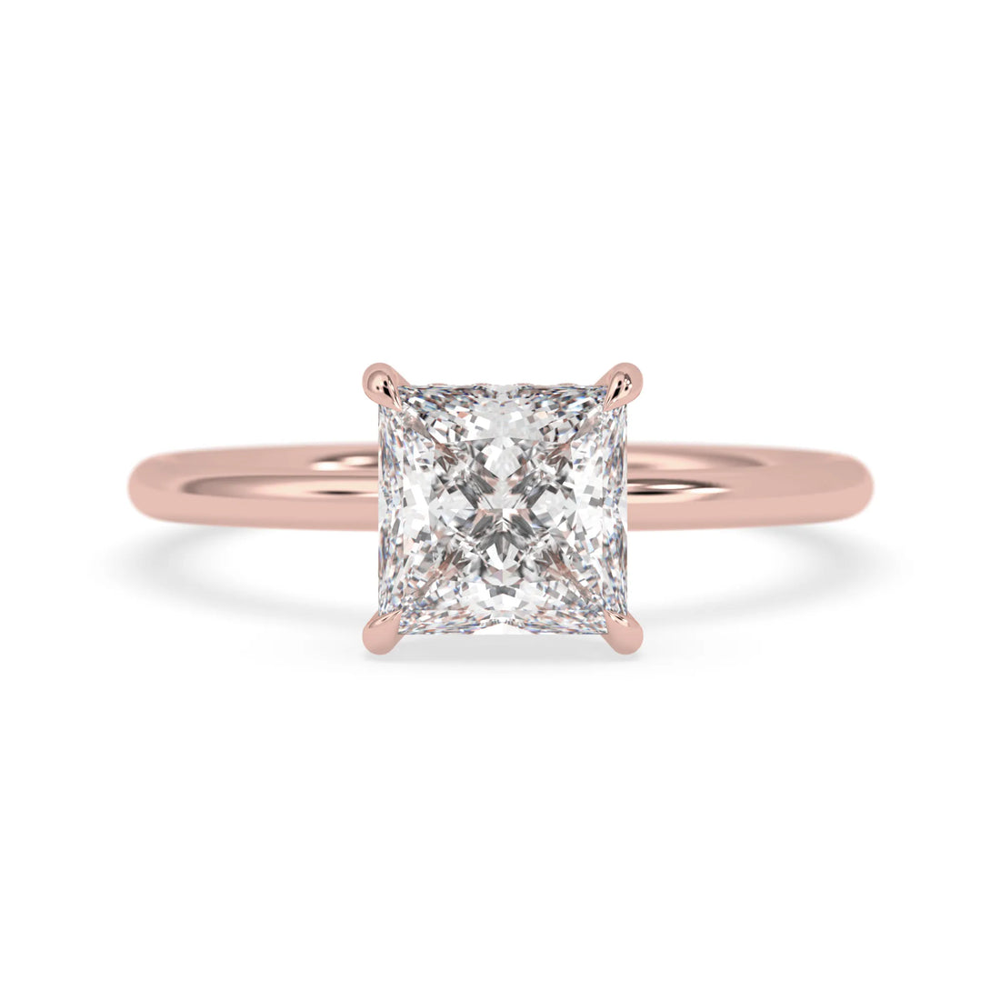 OctaPearl 1.5 ct Princess Lab Grown Diamond Hidden Halo Engagement Ring