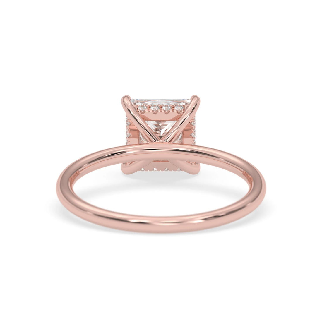 OctaPearl 1.5 ct Princess Lab Grown Diamond Hidden Halo Engagement Ring