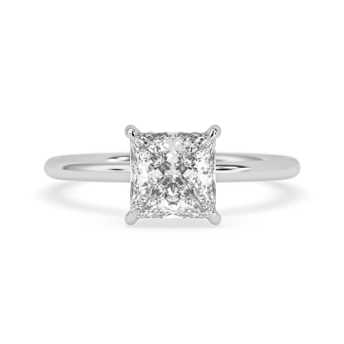 OctaPearl 1.5 ct Princess Lab Grown Diamond Hidden Halo Engagement Ring