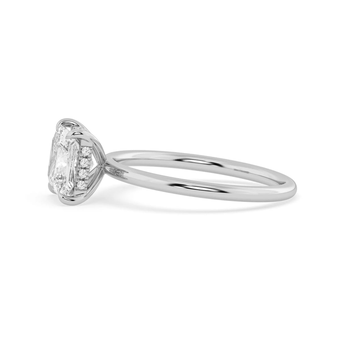 OctaPearl 1.5 ct Princess Lab Grown Diamond Hidden Halo Engagement Ring