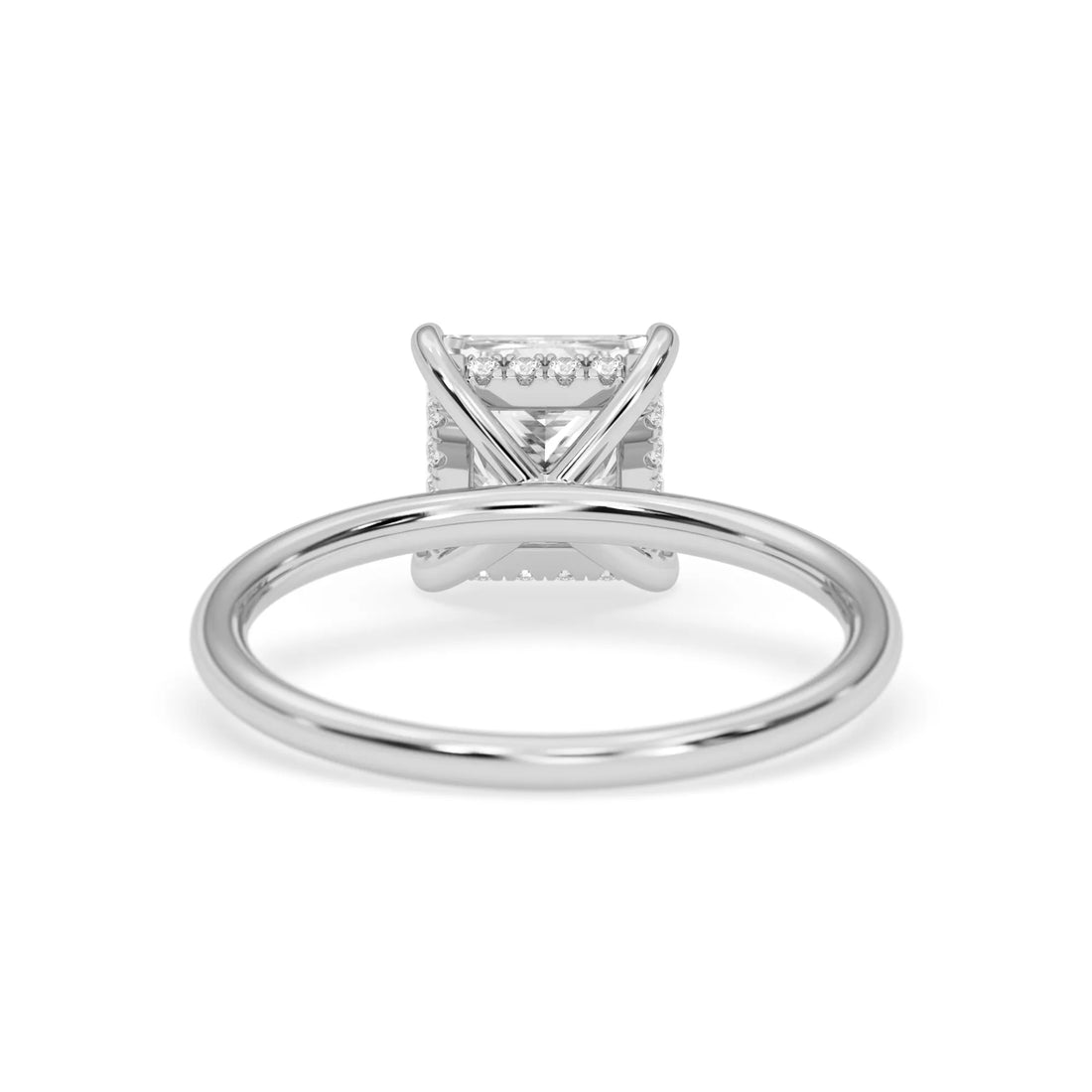 OctaPearl 1.5 ct Princess Lab Grown Diamond Hidden Halo Engagement Ring