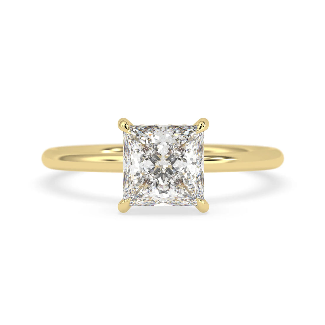 OctaPearl 1.5 ct Princess Lab Grown Diamond Hidden Halo Engagement Ring
