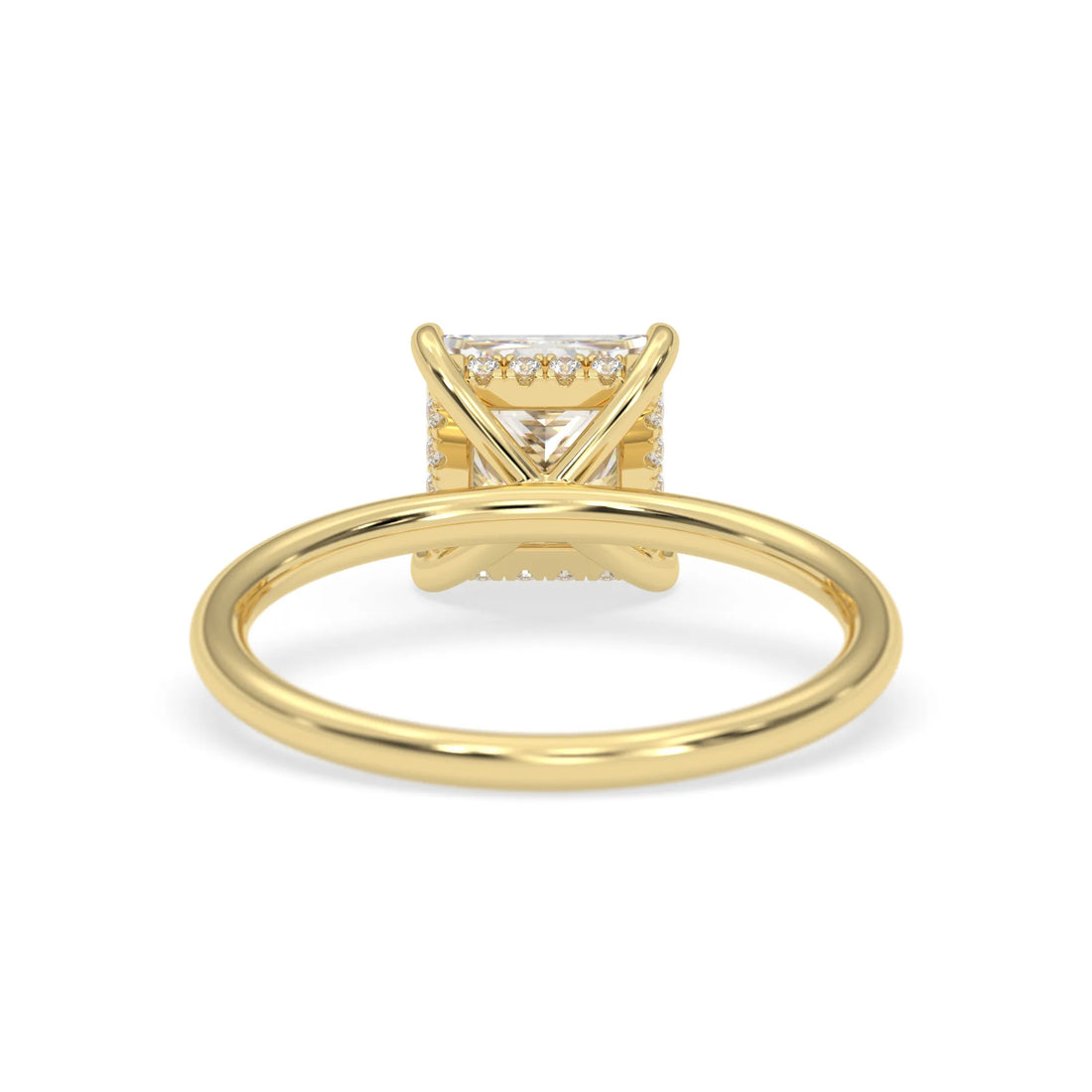 OctaPearl 1.5 ct Princess Lab Grown Diamond Hidden Halo Engagement Ring