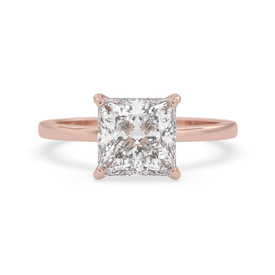 OctaPearl 3.5 ct Princess Cut Lab Grown Diamond Solitaire Engagement Ring