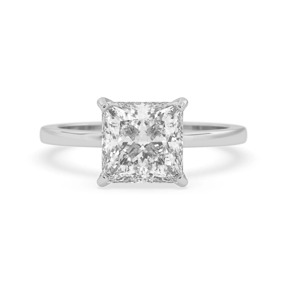 OctaPearl 3.5 ct Princess Cut Lab Grown Diamond Solitaire Engagement Ring