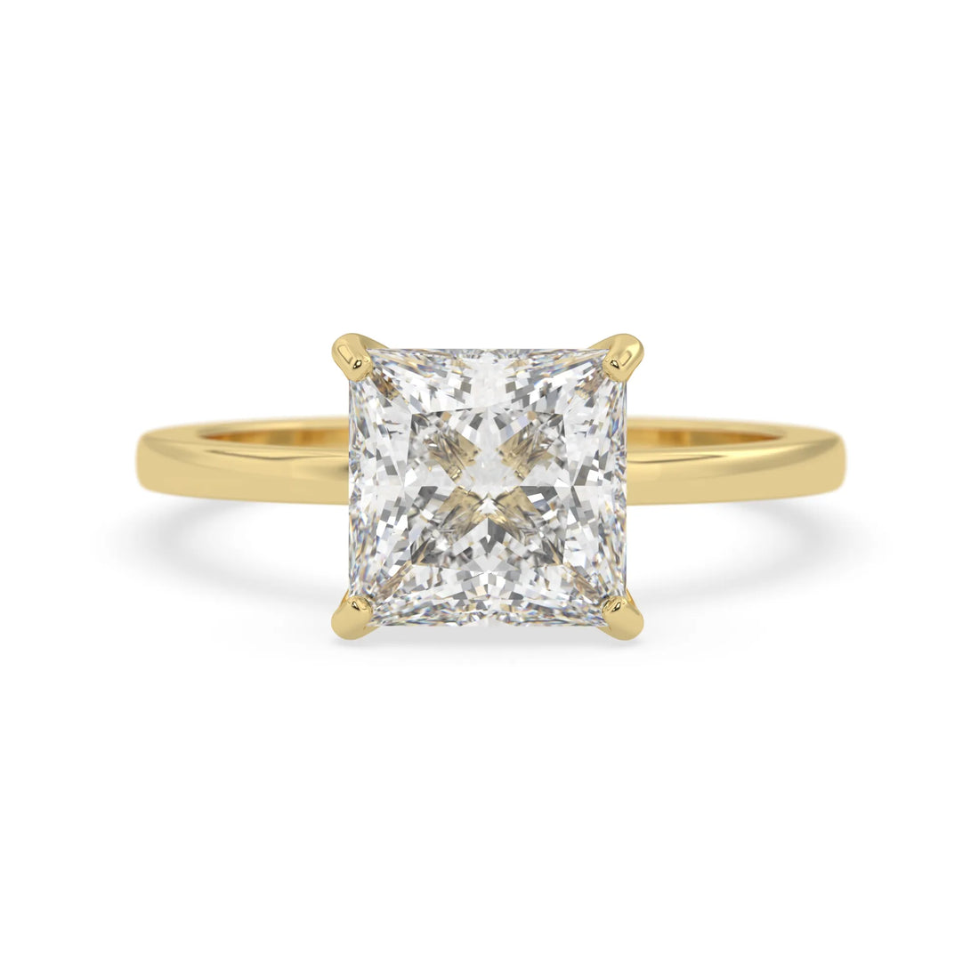OctaPearl 3.5 ct Princess Cut Lab Grown Diamond Solitaire Engagement Ring