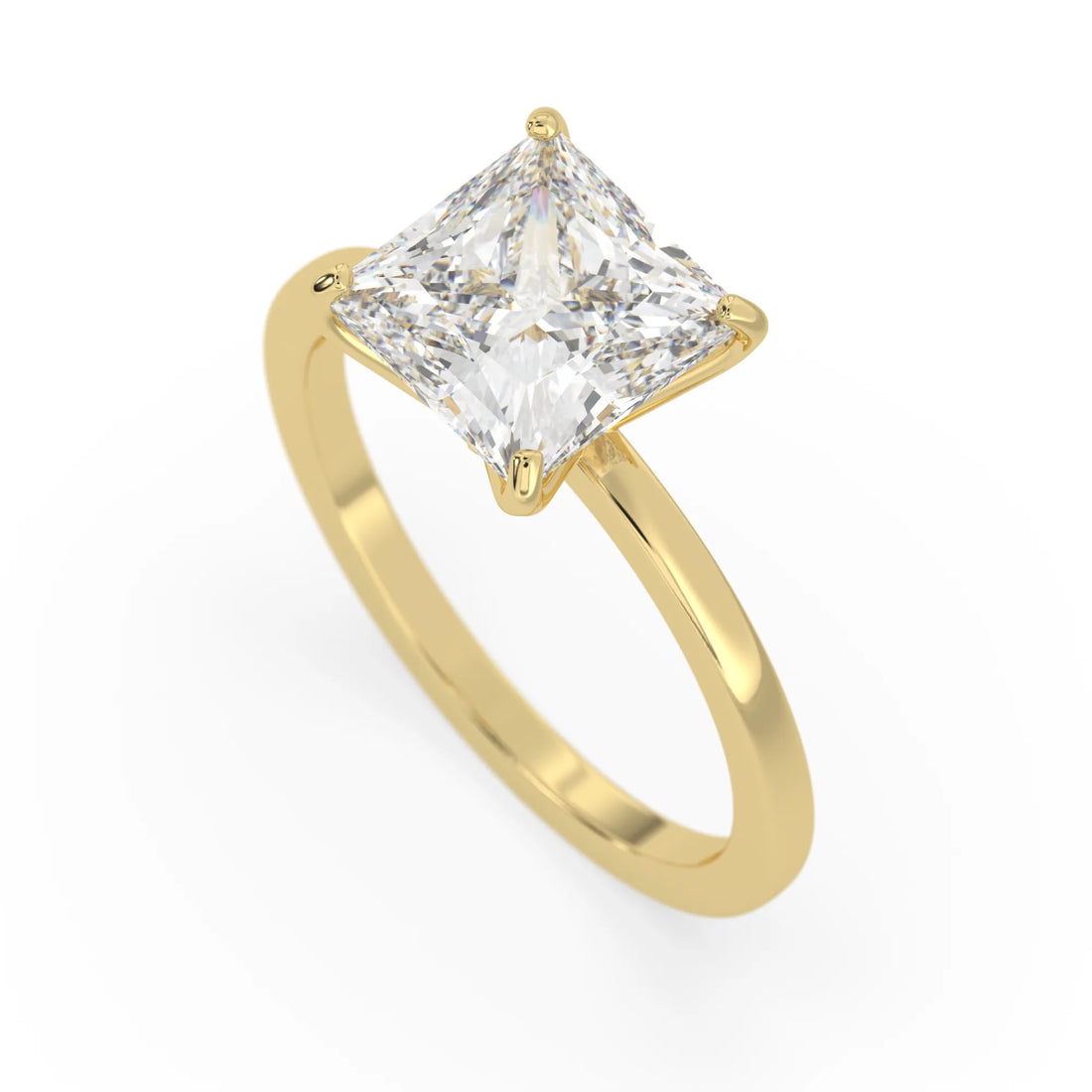 OctaPearl 3.5 ct Princess Cut Lab Grown Diamond Solitaire Engagement Ring