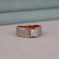 2.00 CT Princess Moissanite Pave Men's Engagement Ring | OctaPearl