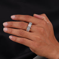 2.00 CT Princess Moissanite Pave Men's Engagement Ring | OctaPearl