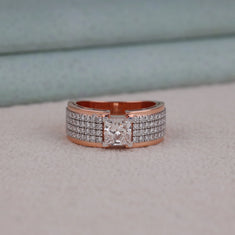 2.00 CT Princess Moissanite Pave Men's Engagement Ring | OctaPearl