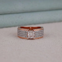 2.00 CT Princess Moissanite Pave Men's Engagement Ring | OctaPearl