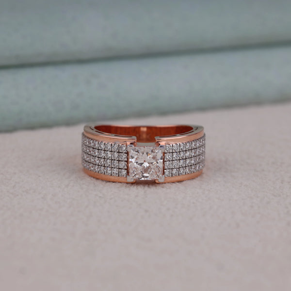 2.00 CT Princess Moissanite Pave Men's Engagement Ring | OctaPearl