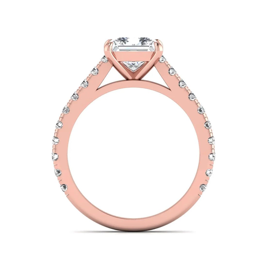 OctaPearl 2 ct Princess Pavé Lab Grown Diamond Engagement Ring