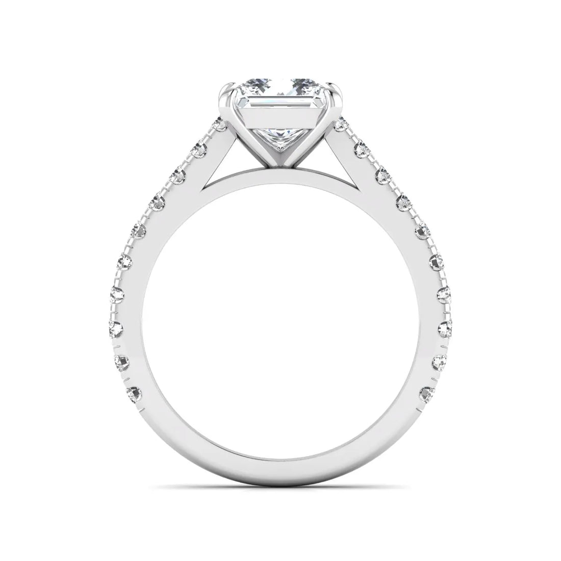 OctaPearl 2 ct Princess Pavé Lab Grown Diamond Engagement Ring