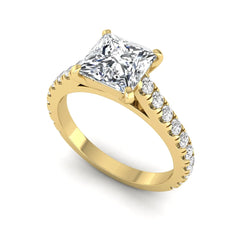 OctaPearl 2 ct Princess Pavé Lab Grown Diamond Engagement Ring - alternate view
