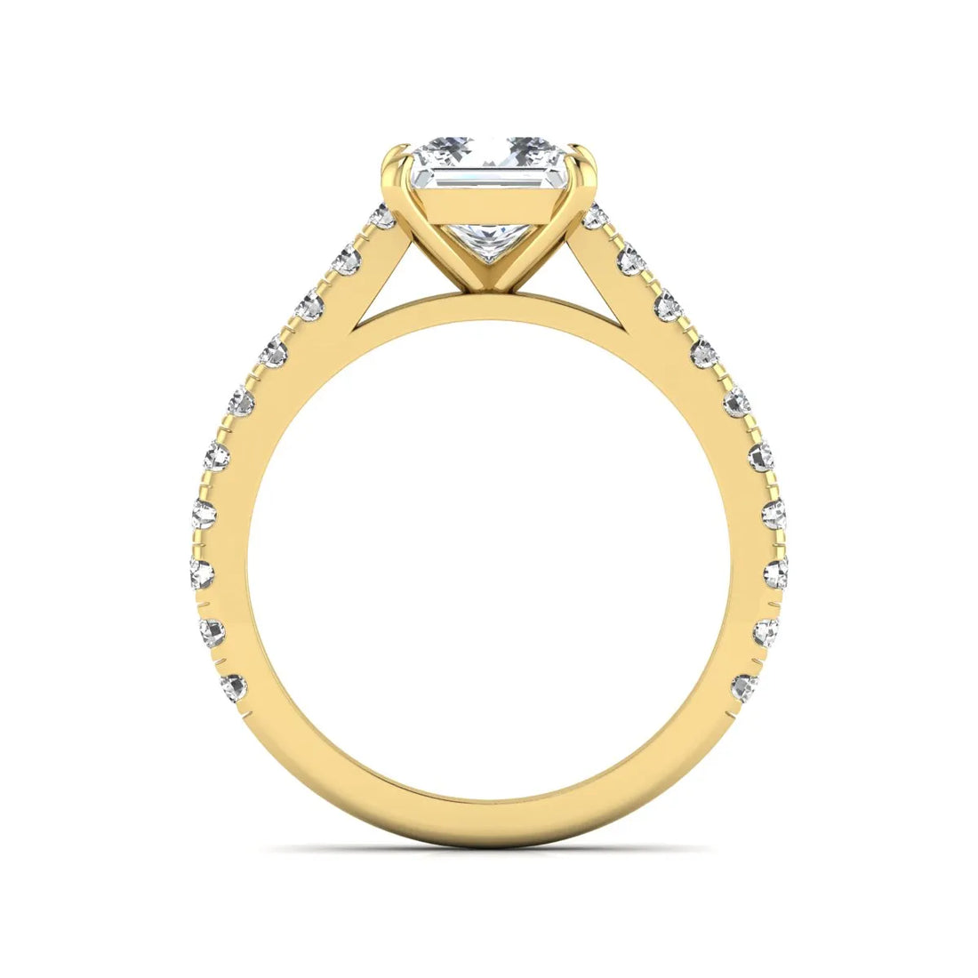 OctaPearl 2 ct Princess Pavé Lab Grown Diamond Engagement Ring