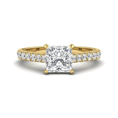 OctaPearl 2 ct Princess Pavé Lab Grown Diamond Engagement Ring