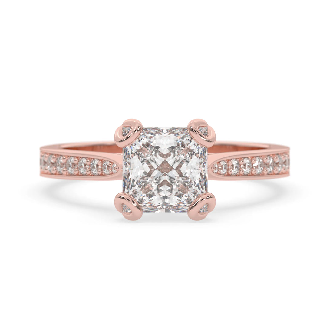 OctaPearl 2.5 ct Princess Lab Grown Diamond Pavé Engagement Ring