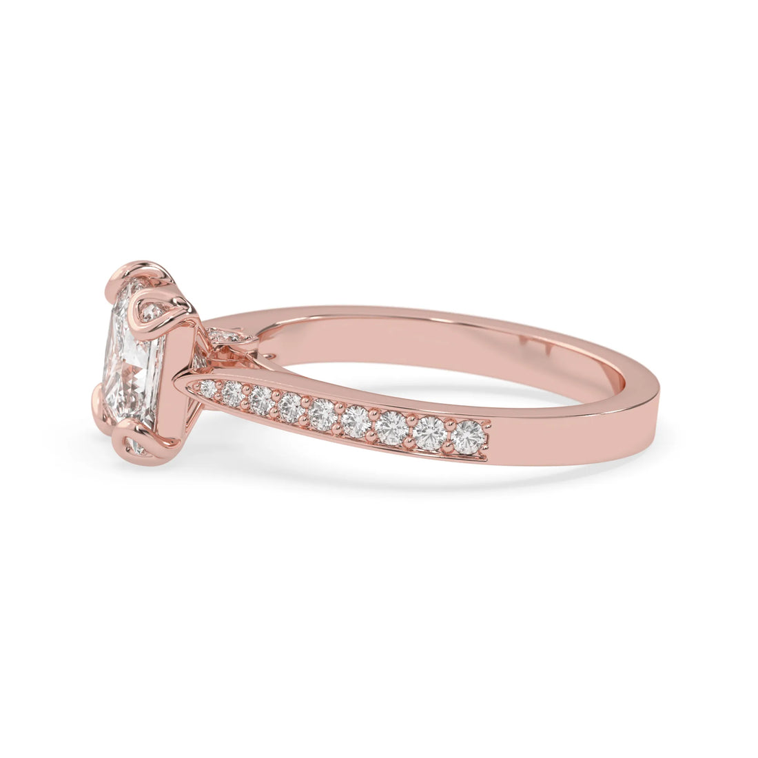 OctaPearl 2.5 ct Princess Lab Grown Diamond Pavé Engagement Ring
