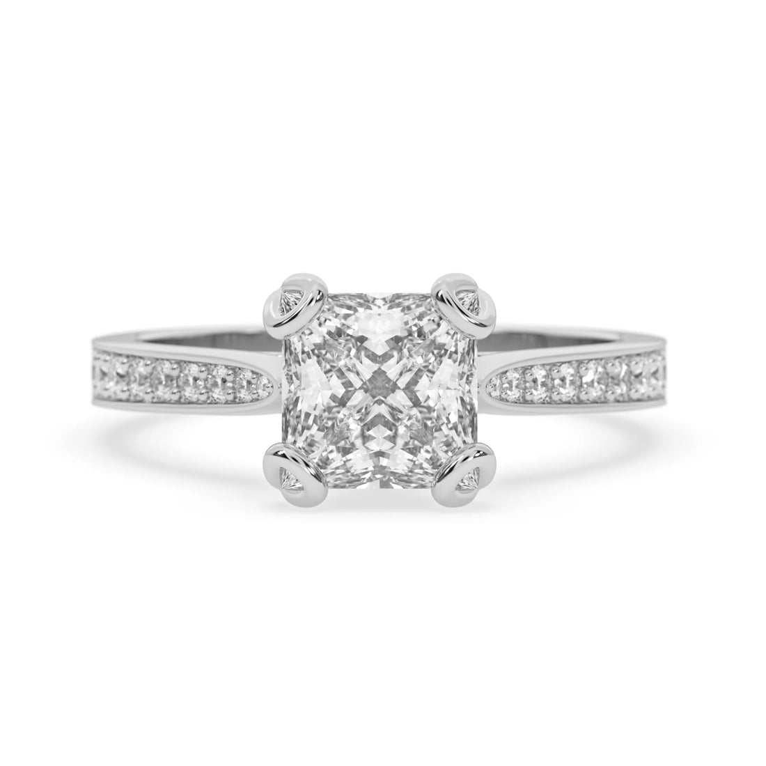 OctaPearl 2.5 ct Princess Lab Grown Diamond Pavé Engagement Ring