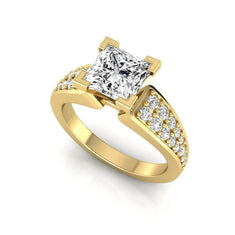 OctaPearl 1.5 ct Princess Side Accent Lab Grown Diamond Engagement Ring - alternate view