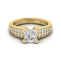 OctaPearl 1.5 ct Princess Side Accent Lab Grown Diamond Engagement Ring
