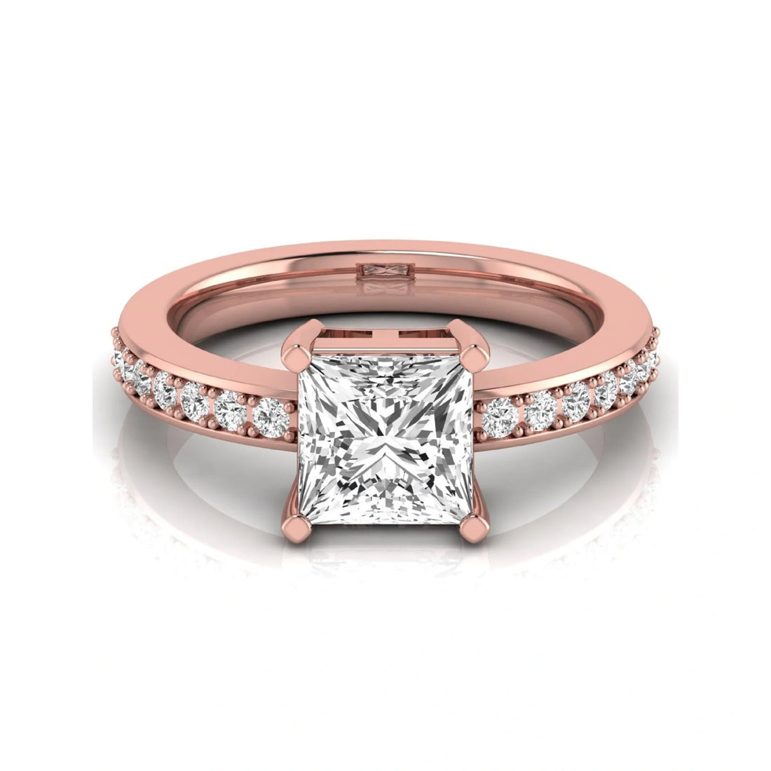 OctaPearl 2.5 ct Princess Solitaire Accent Lab Grown Diamond Engagement Ring