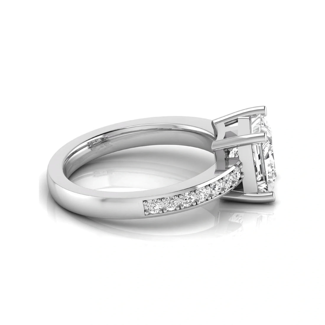 OctaPearl 2.5 ct Princess Solitaire Accent Lab Grown Diamond Engagement Ring