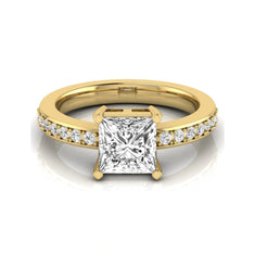 OctaPearl 2.5 ct Princess Solitaire Accent Lab Grown Diamond Engagement Ring