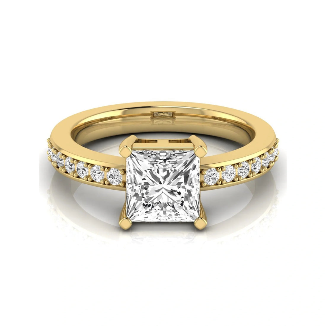 OctaPearl 2.5 ct Princess Solitaire Accent Lab Grown Diamond Engagement Ring