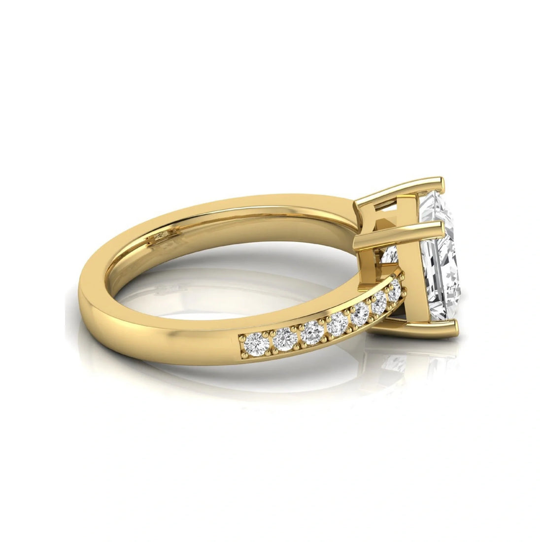 OctaPearl 2.5 ct Princess Solitaire Accent Lab Grown Diamond Engagement Ring