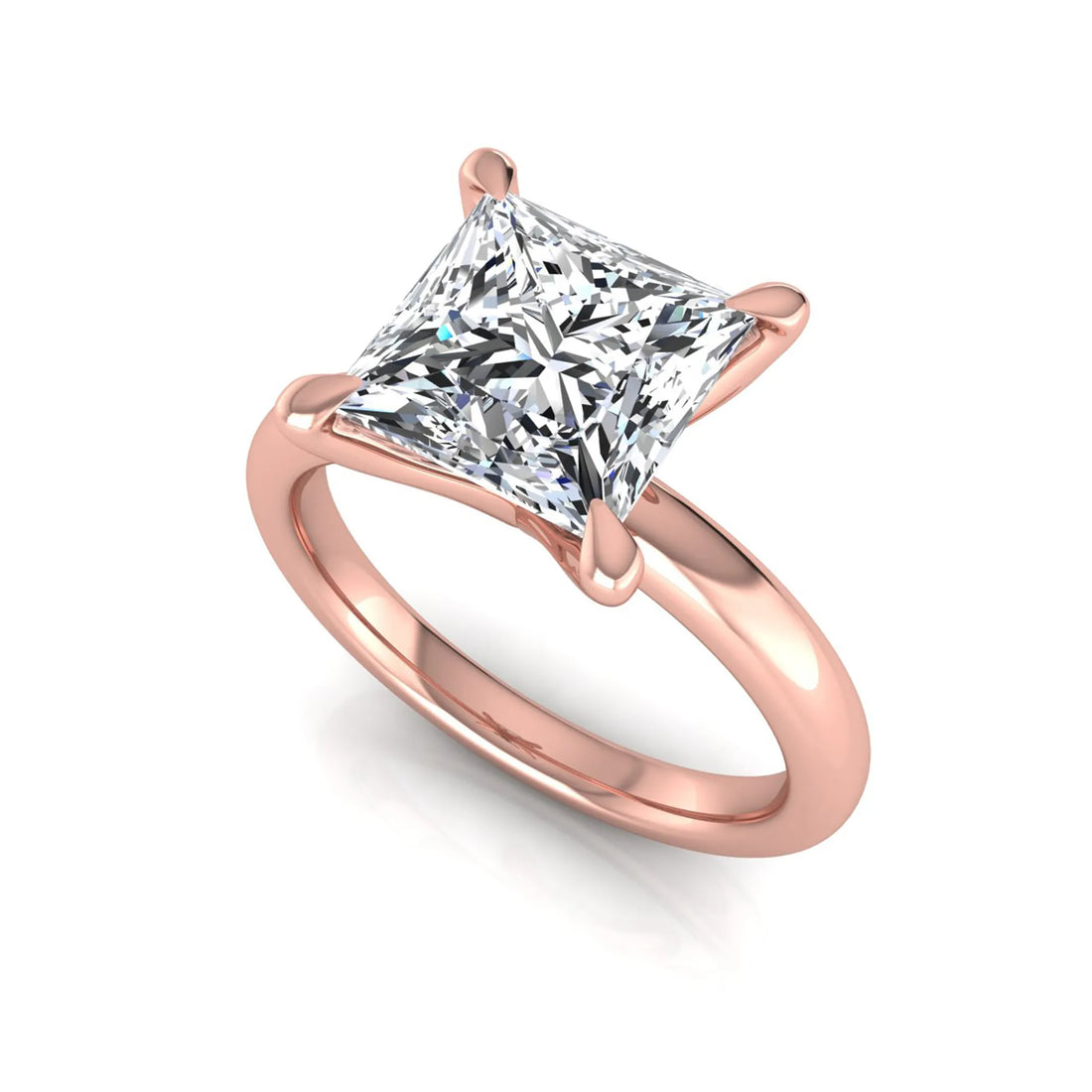 OctaPearl 2 ct Princess Solitaire Lab Grown Diamond Engagement Ring
