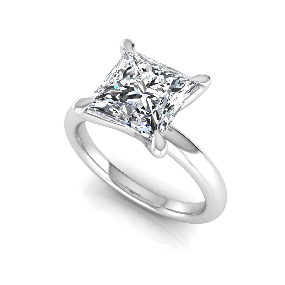 OctaPearl 2 ct Princess Solitaire Lab Grown Diamond Engagement Ring