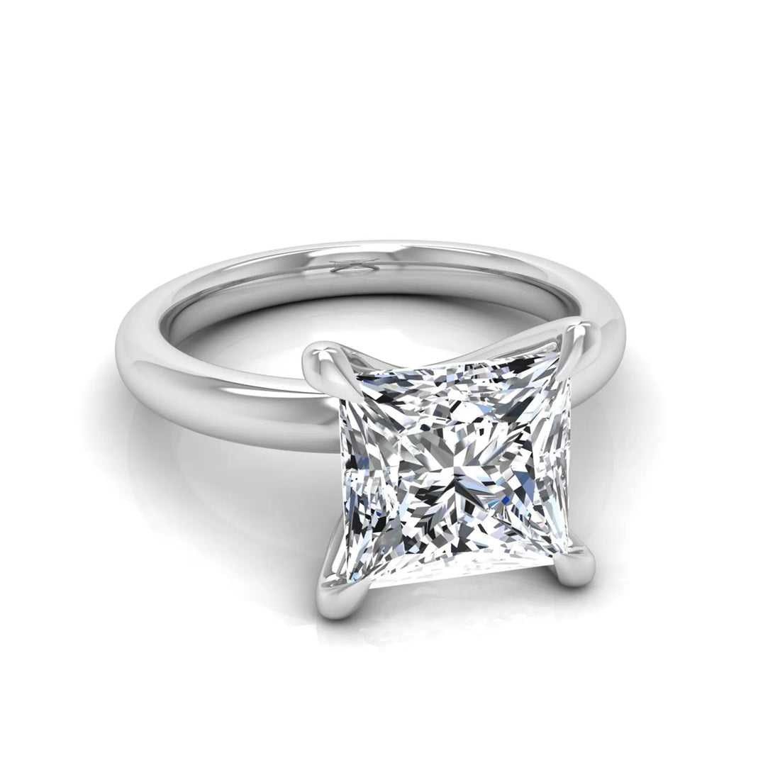 OctaPearl 2 ct Princess Solitaire Lab Grown Diamond Engagement Ring
