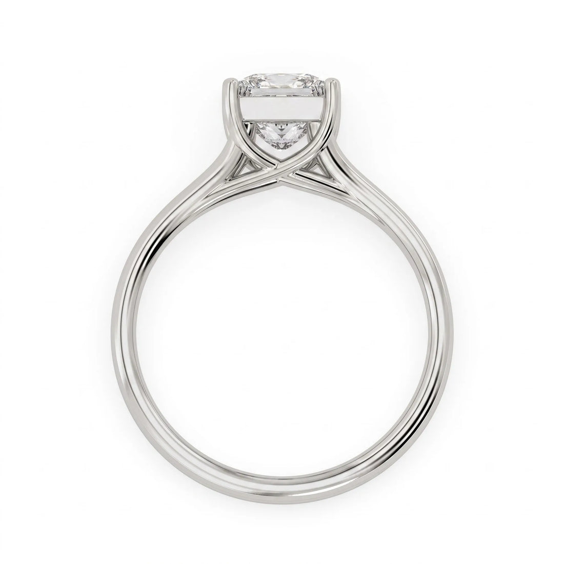 OctaPearl 1.5 ct Princess Solitaire Split Shank Lab Grown Diamond Engagement Ring
