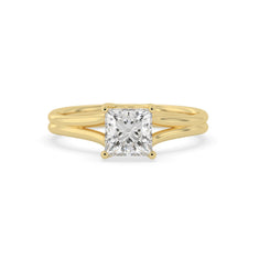 OctaPearl 1.5 ct Princess Solitaire Split Shank Lab Grown Diamond Engagement Ring