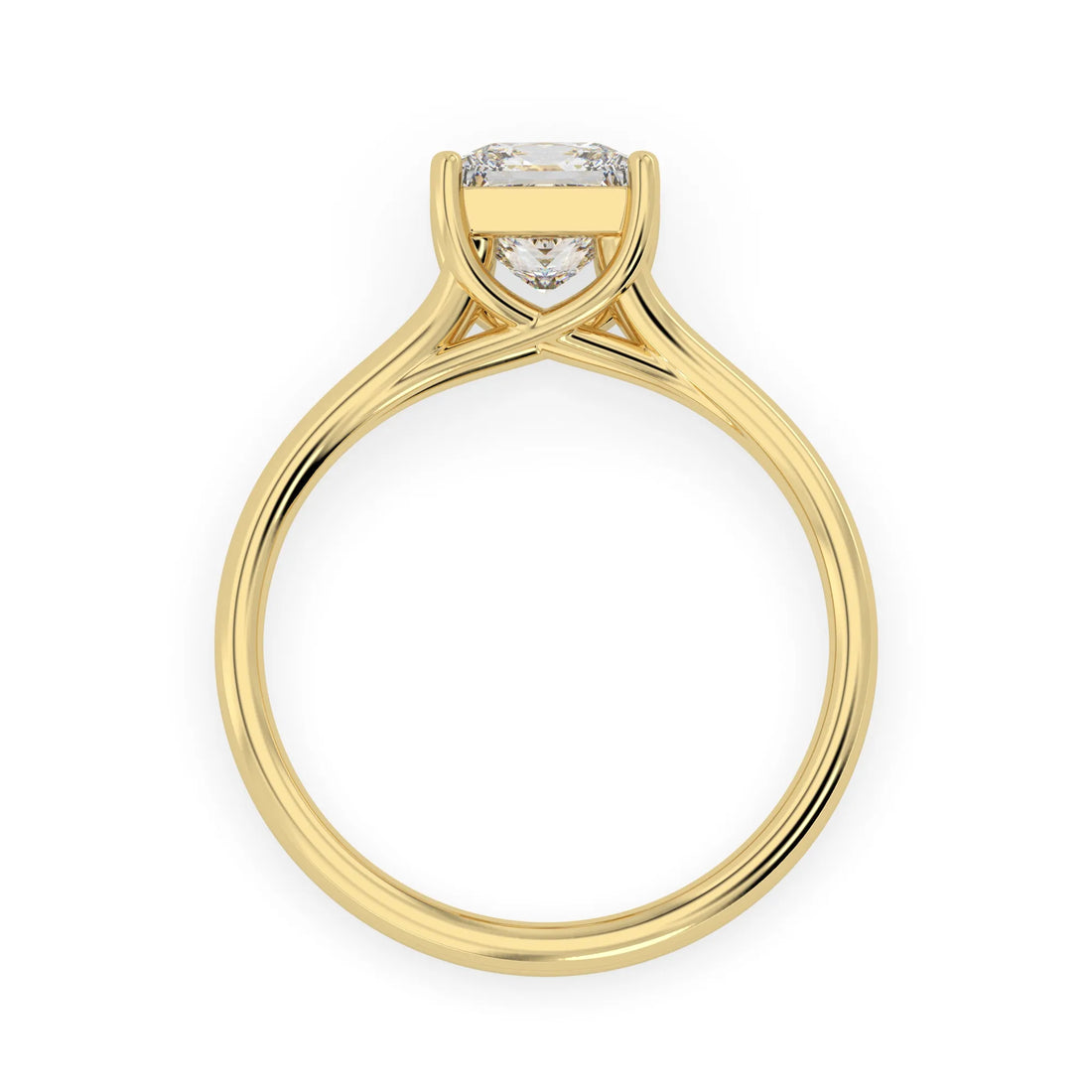 OctaPearl 1.5 ct Princess Solitaire Split Shank Lab Grown Diamond Engagement Ring