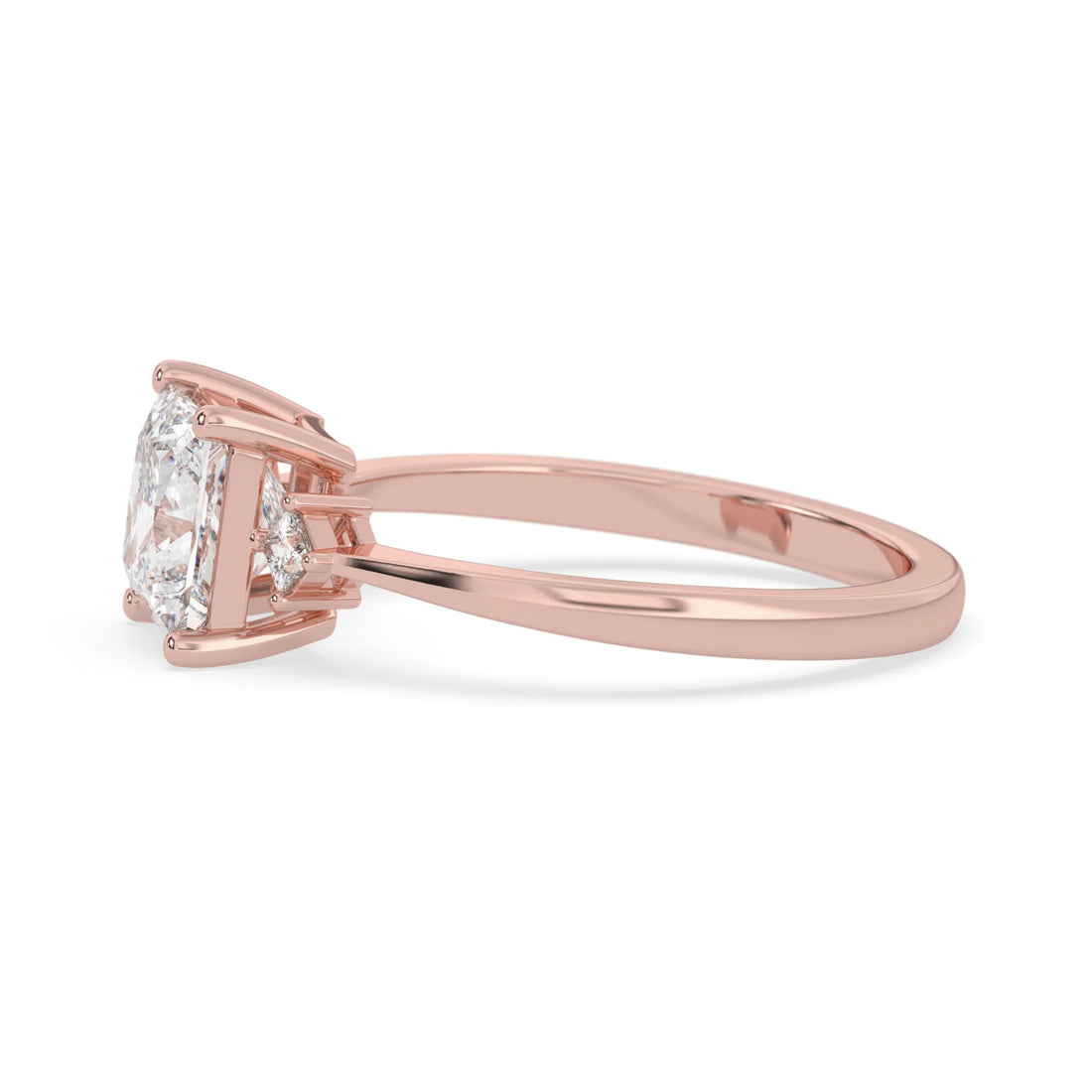OctaPearl 2 ct Princess Three Stone Lab Grown Diamond Engagement Ring