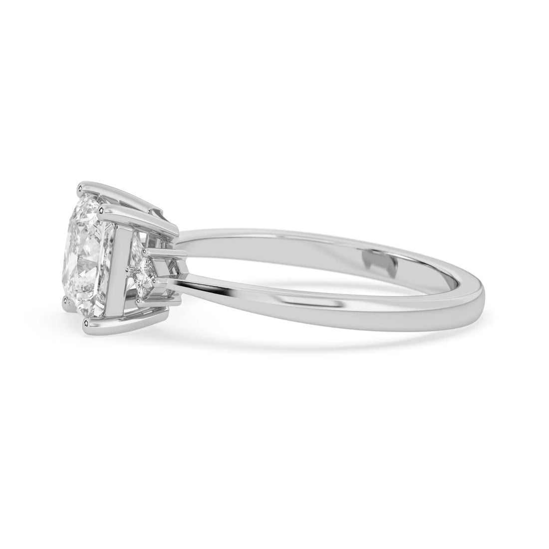 OctaPearl 2 ct Princess Three Stone Lab Grown Diamond Engagement Ring