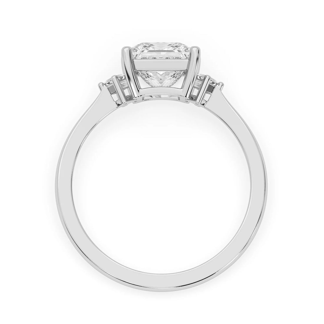 OctaPearl 2 ct Princess Three Stone Lab Grown Diamond Engagement Ring