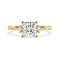 OctaPearl 2 ct Princess Three Stone Lab Grown Diamond Engagement Ring