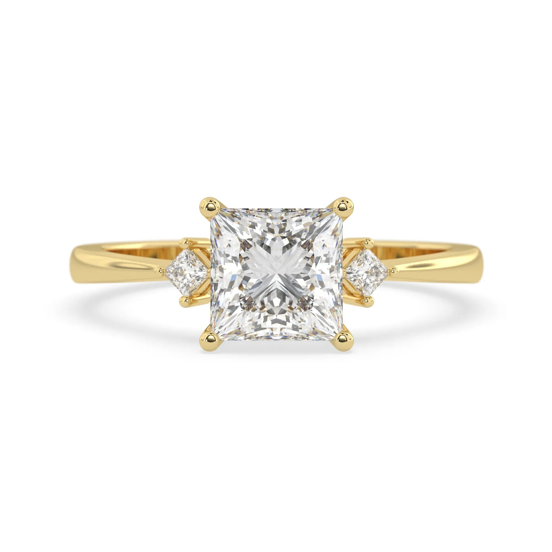 OctaPearl 2 ct Princess Three Stone Lab Grown Diamond Engagement Ring