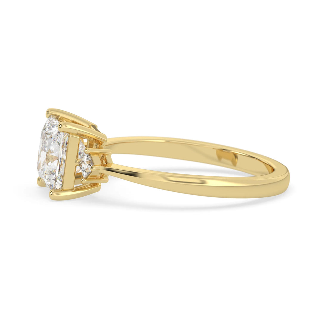 OctaPearl 2 ct Princess Three Stone Lab Grown Diamond Engagement Ring