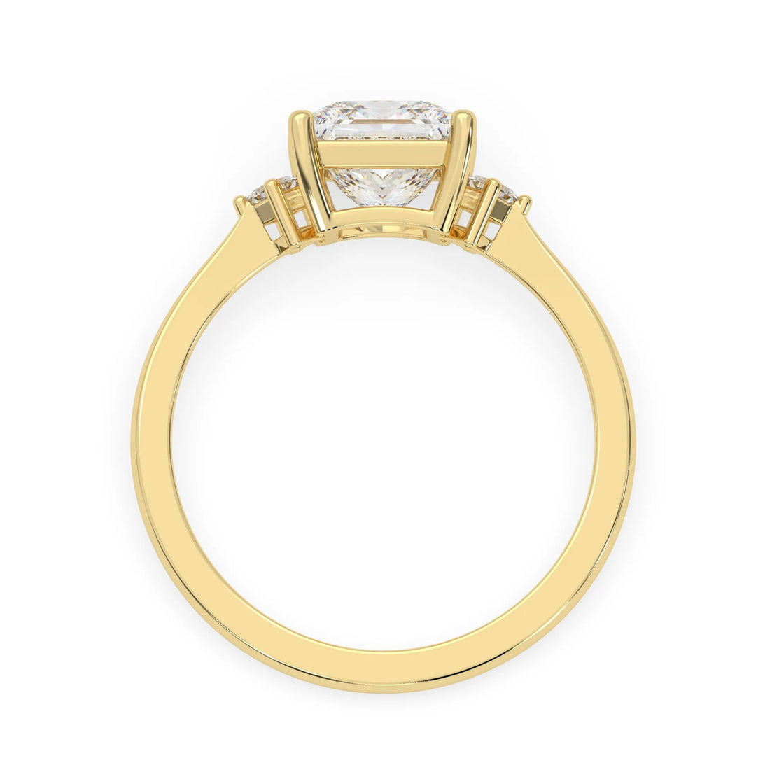 OctaPearl 2 ct Princess Three Stone Lab Grown Diamond Engagement Ring