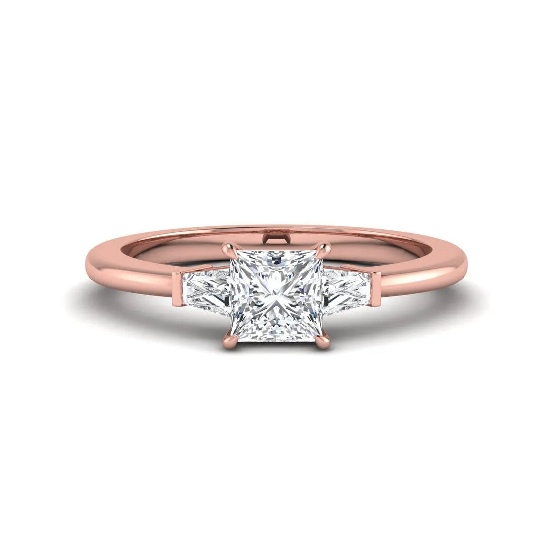 OctaPearl Princess Three Stone Lab Grown Diamond Engagement Ring