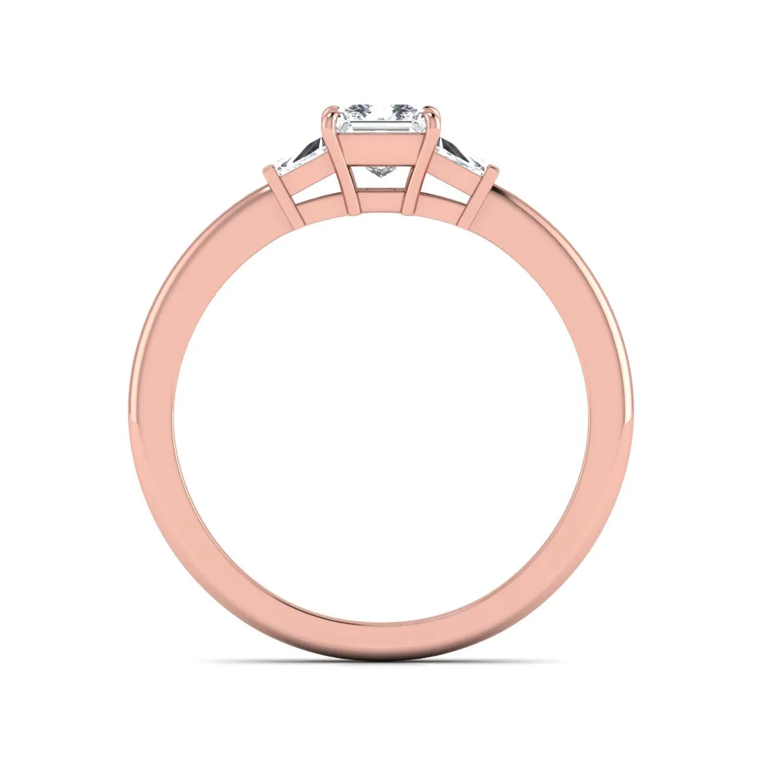 OctaPearl Princess Three Stone Lab Grown Diamond Engagement Ring