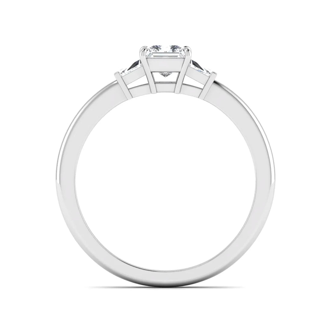 OctaPearl Princess Three Stone Lab Grown Diamond Engagement Ring
